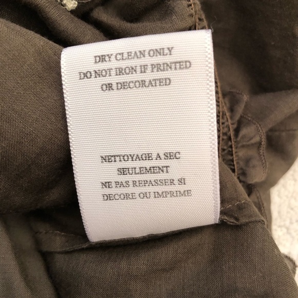 Joie Brown Embroidered Wooden Buttons Silk Blend Short Sleeve Blouse Top Small - Picture 10 of 16